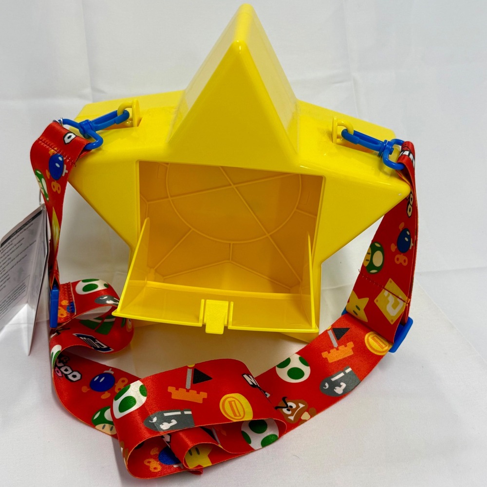 Super Nintendo World Universal Studios Star Popcorn Bucket Yellow LED Lights New - Picture 5 of 7